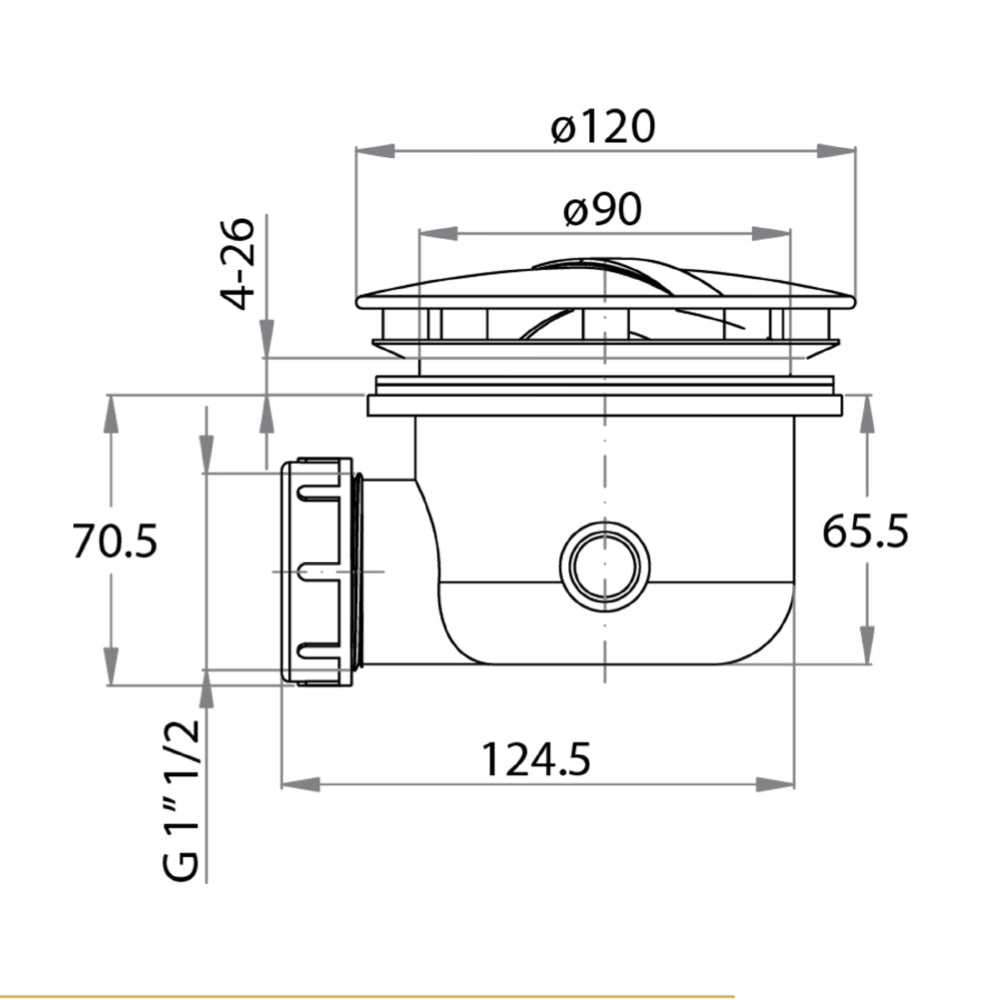 inox shower waste Technical Drawing