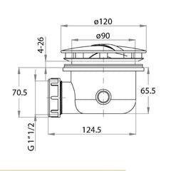 inox shower waste - Technical Drawing