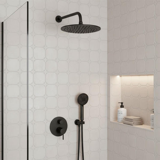 Shower Head 200mm With Wall Mounted 400mm Shower Arm 1200