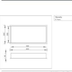  Shower niche rectangular - Technical drawing