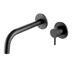 Black sink tap with designer handle