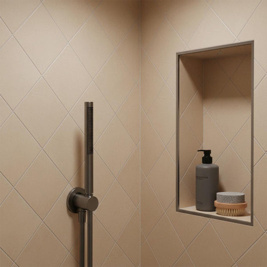  Single Function Handset Shower with Hose and Round Water Outlet - Brushed Black 1200