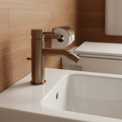 Single Lever Bidet Mixer Tap with Pop up Waste - Brushed Bronze