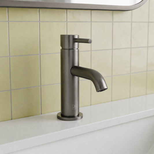 Single Lever Mini Basin Mixer Tap - Brushed Black 1200