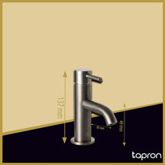 Black deck-mounted sink tap - Dimension
