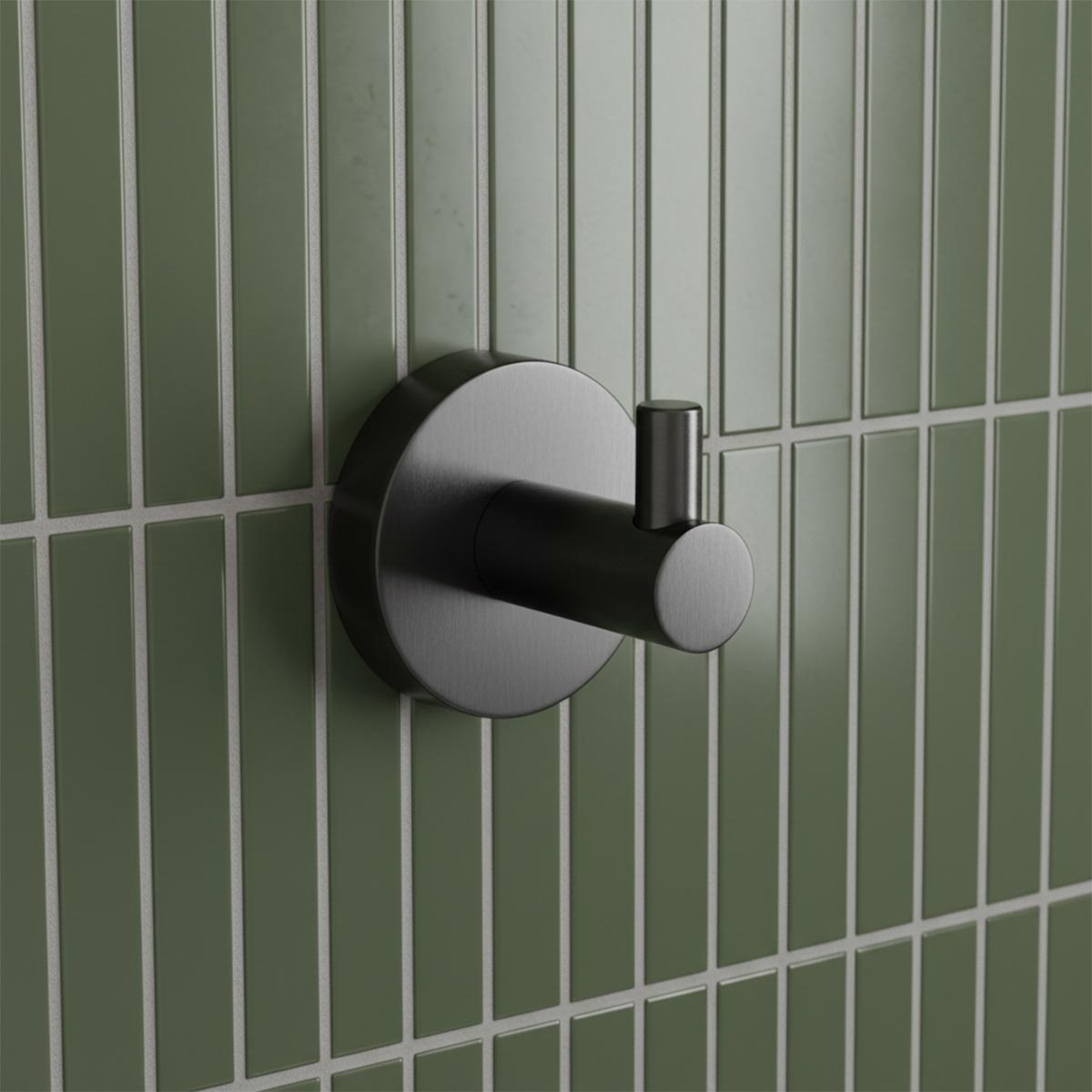 Single towel hook - brushed black