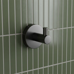 Single towel hook - brushed black