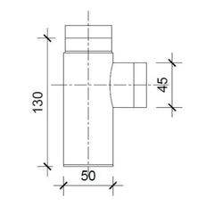 Bottle trap with 400mm extension pipe - Technical drawing