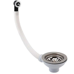 Sink Plug Strainer with Overflow Pipe and Cover Chrome 
