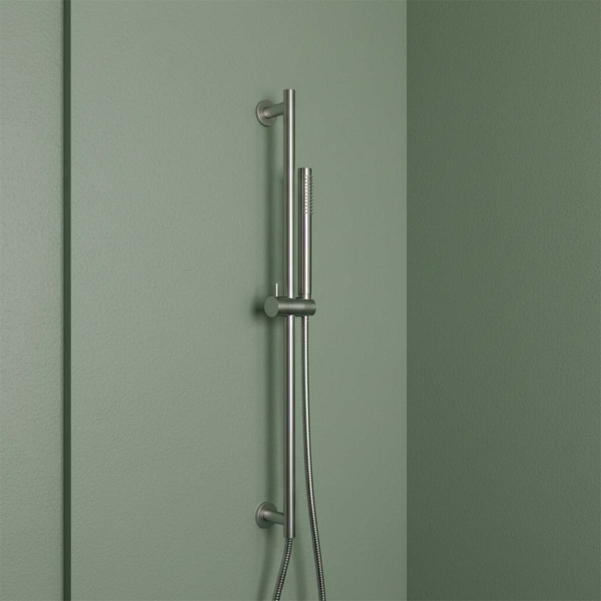 Slide Rail, Hand Shower, and Hose Set - Stainless Steel