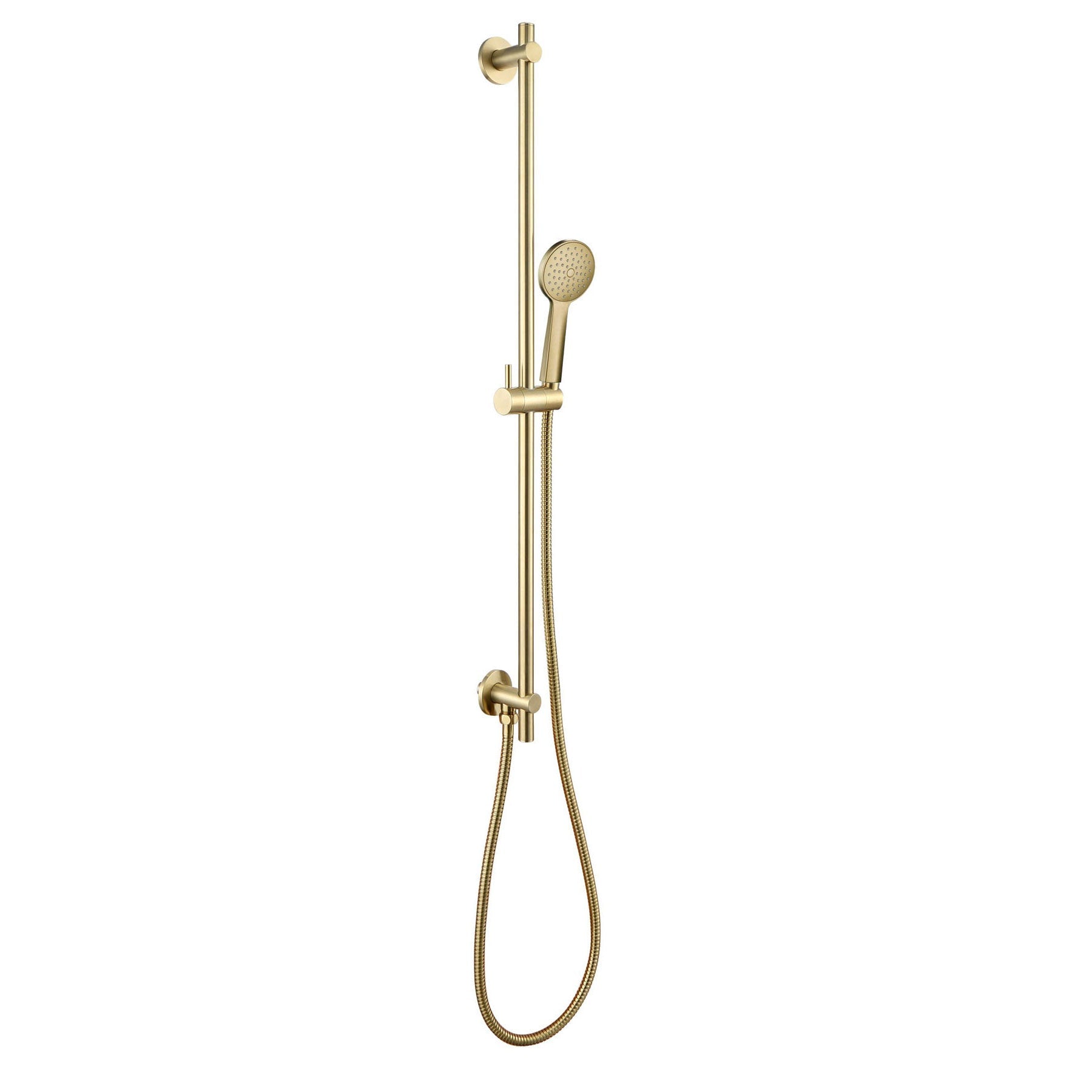 Gold Stylish Slide Rail Round Shower Handle and Hose Brass Finish