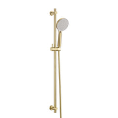 Slider Rail Shower Kit with Round Handset - Brushed Brass