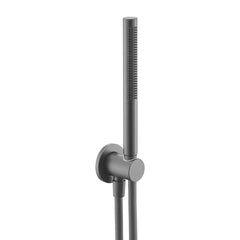 Slim Single Function Handset Shower with Hose and Round Water Outlet - Matt Black