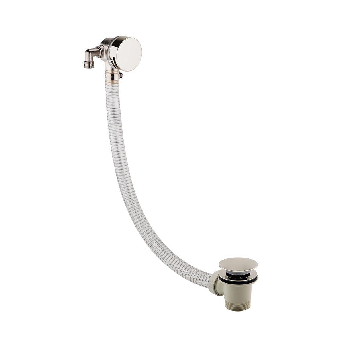 Slimline Exofil Bath Filler with Click Clack Waste - Nickel