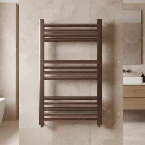 Small Brushed Bronze Towel Radiator Dual Fuel - Ireland