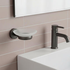 Soap Dish with Glass Brushed Black