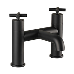 Black deck-mounted bath filler tap