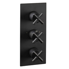 Solex Black Thermostatic Concealed 2 Outlet Shower Valve, Vertical, MP 0.5[6690AMB]