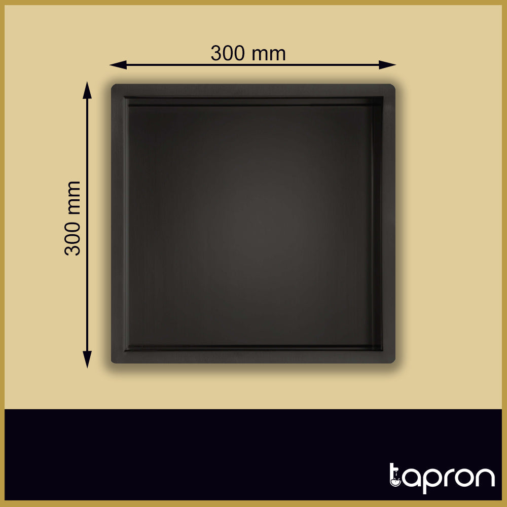 Square Black Shower Niche -Tapron