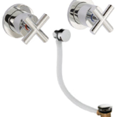 Polished chrome concealed valve with slim click clack bath waste