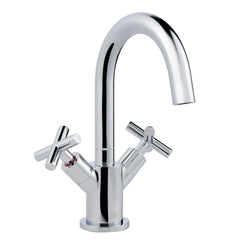 Chrome sink tap with dual crosshead handle