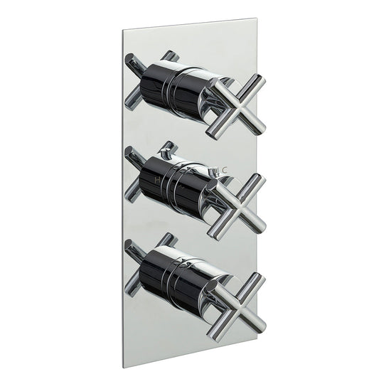 Solex Thermostatic Concealed 3 Outlet Shower Valve, Vertical