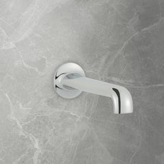 Chrome wall-mounted bath spout