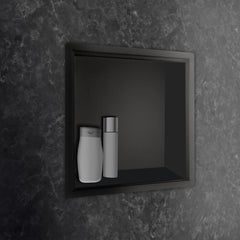 Square Black Shower Niche
