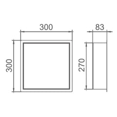Square Stainless Steel Shower - Technical Drawing