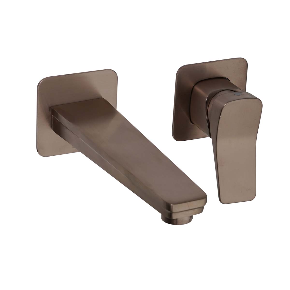 Square 2-Hole Basin Tap with Single Lever - Brushed Bronze
