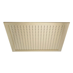Square 400mm Ceiling Mounted Overhead Shower Head - Brushed Brass