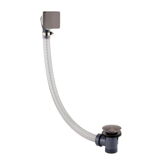 Square Click Clack Bath Waste - Brushed Black 1200