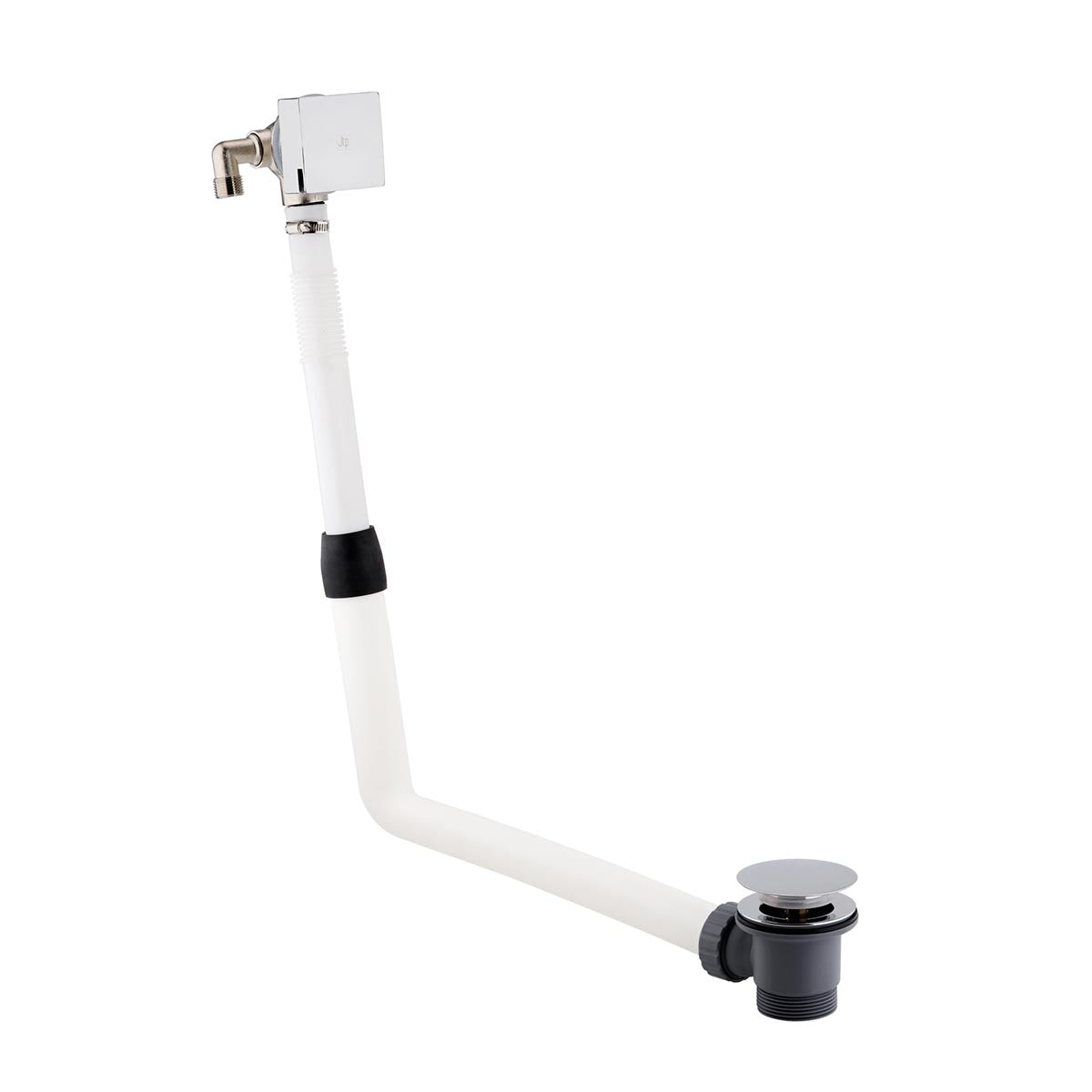 Square Exofil Click Clack Bath Waste with Overflow Filler - Chrome