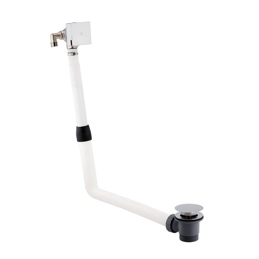 Square Exofil Click Clack Bath Waste with Overflow Filler - Chrome 1200