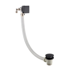 Square Exofil Click Clack Bath Waste with Overflow Filler - Matt Black