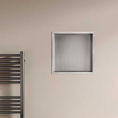 Square stainless steel shower niche