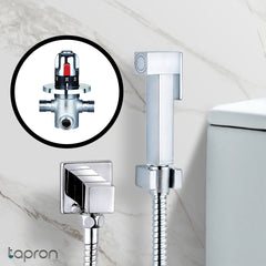 Square Thermostatic Douche Shower Kit with Angle Valve