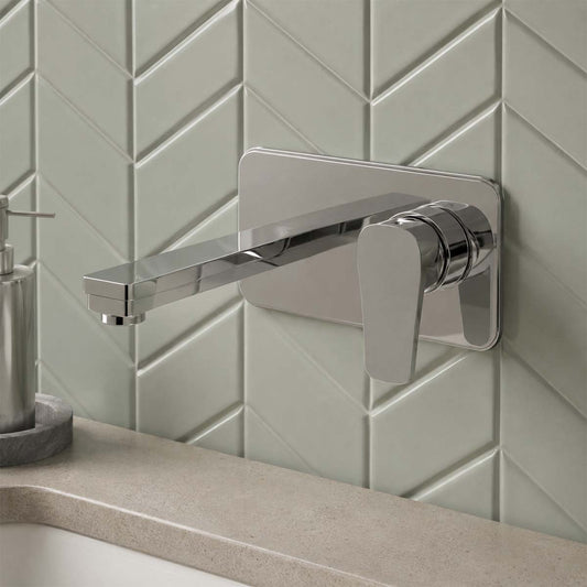 Square single lever washbasin tap 1200