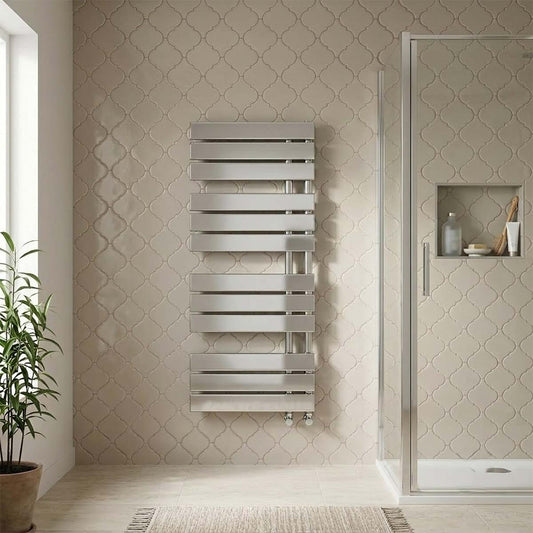 Stainless Steel Open-Side Heated Towel Rail - Chrome 1080 X 550 1200