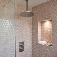Stainless Steel Shower Head 200mm with Ceiling Shower Head Arm 200mm Ireland 