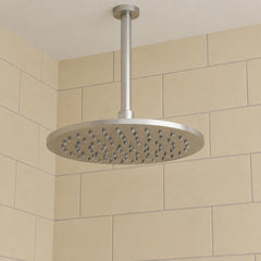 Stainless Steel Slim Round Fixed Rain Shower Head, 200mm in Ireland 