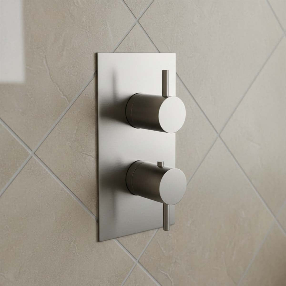 Stainless steel 2-outlet concealed shower valve