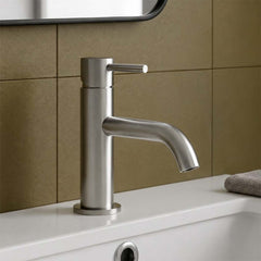 Steel mini monobloc basin mixer tap