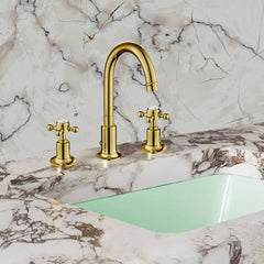 Gold traditional 3-hole basin tap