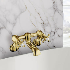 Antique brass bath filler tap