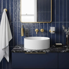 Brushed Brass Wall Mounted Soap Dispenser, Tumbler Holder and Robe Hook Set