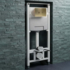 Brushed brass dual flush plate with concealed cistern with frame 1.2m - Ireland