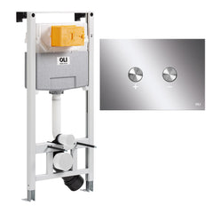 Chrome Toilet Flush Plate with Bottons and Concealed Cistern Frame