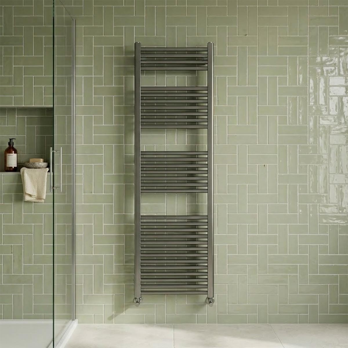 Tall Heated Towel Rail 1600 X 500 - Brushed Black