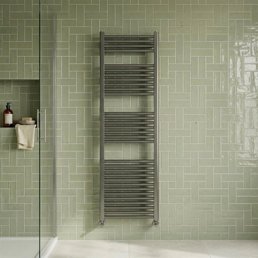 Tall Heated Towel Rail 1600 X 500 - Brushed Black 1200